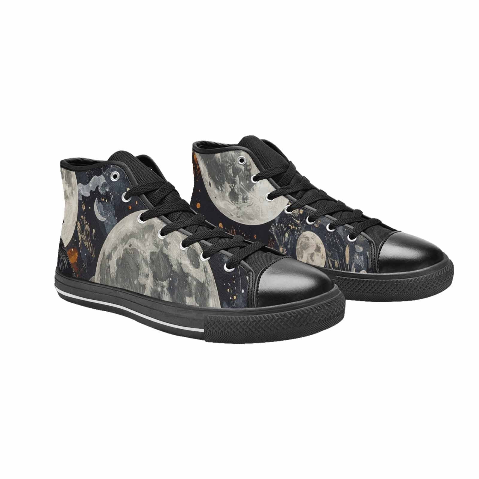 WOMEN'S Wolf Silhouette Moon High Top Canvas Vivid Shoes