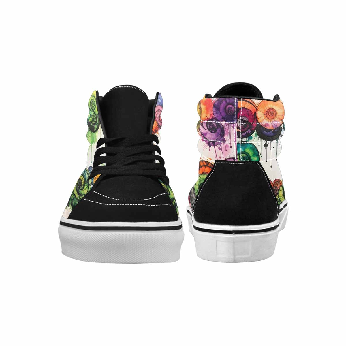 MEN'S Tie High Top Canvas Vibrant Chaos Custom Sneakers