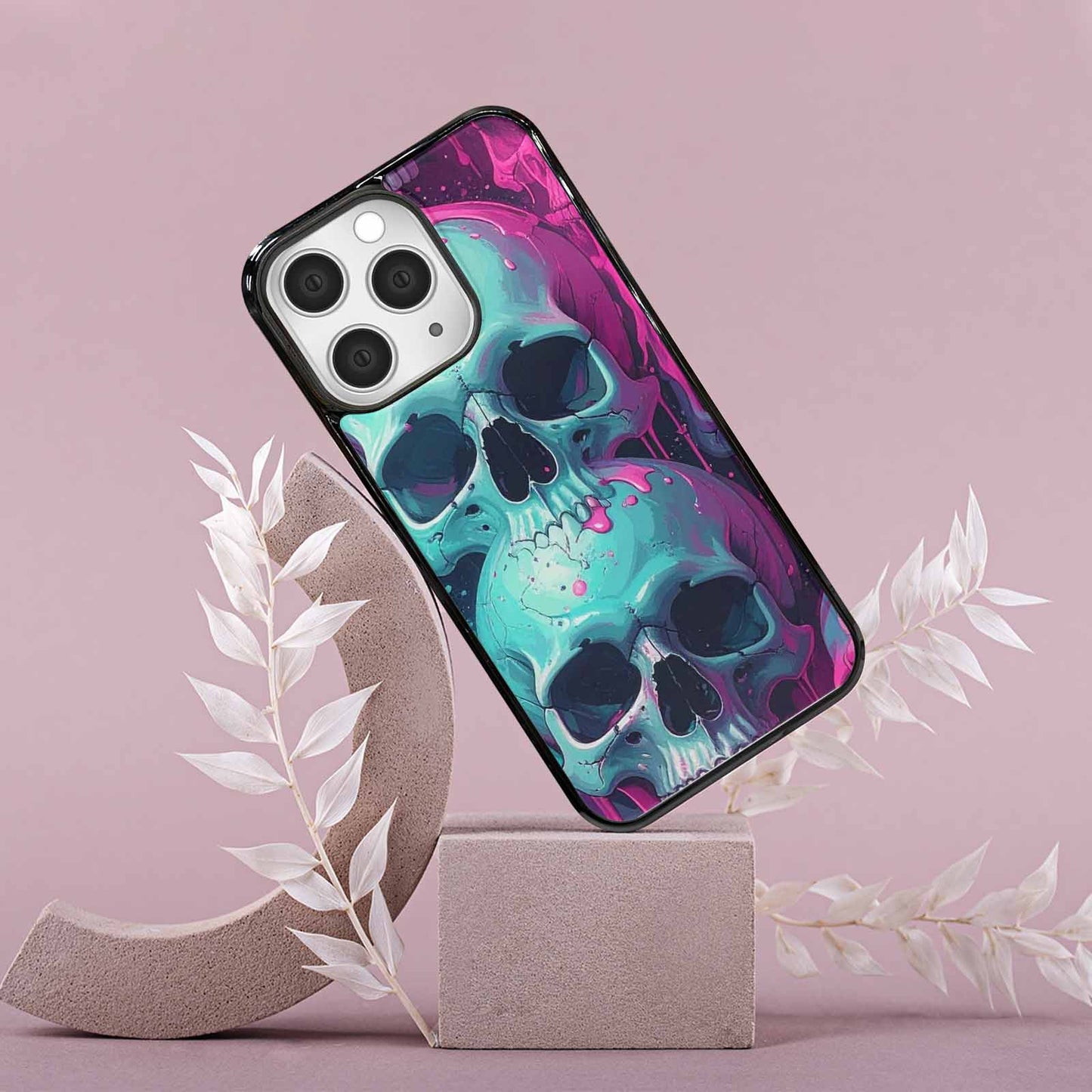 iPhone 15 Pro Max Case — 1000\'s Of Skulls Overlapping Each Other, Custom Art Phone Cover