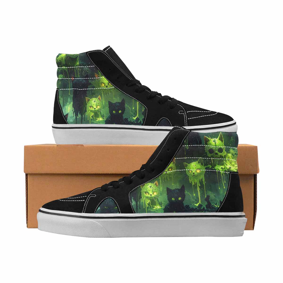 MEN'S Skulls High Top Canvas One Of A Kind Cottagecore Original Art Sneakers