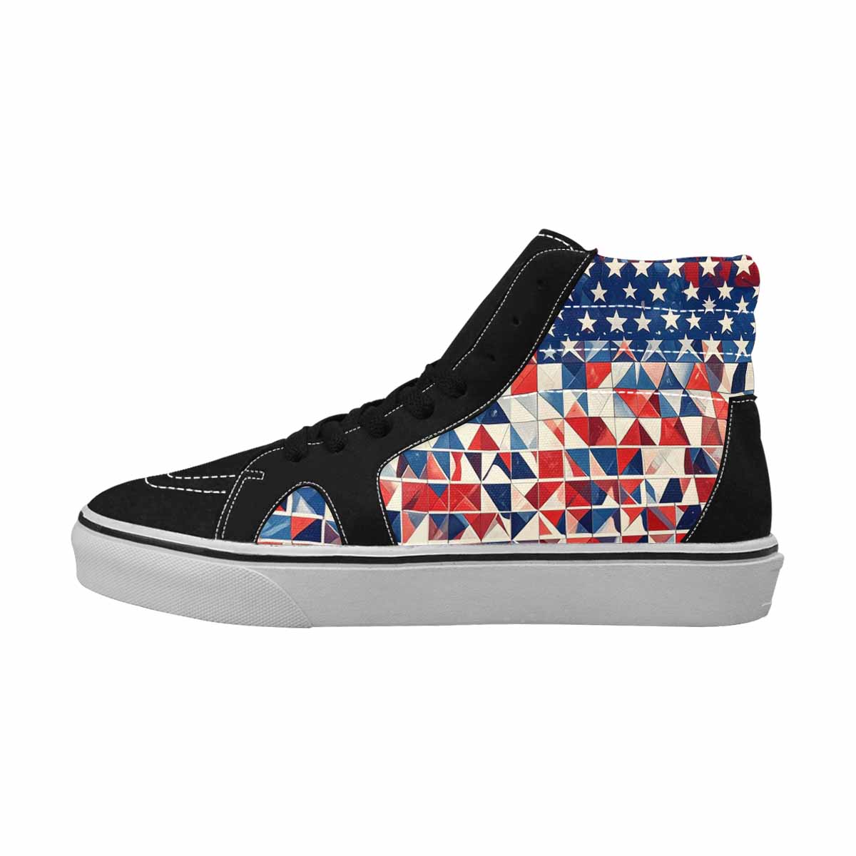 MEN'S American Flag Stars High Top Canvas Surreal Custom Sneakers
