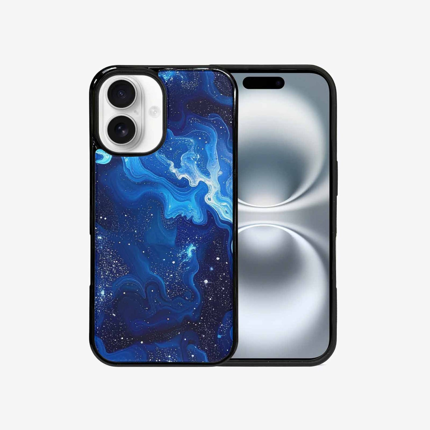 iPhone 16 Case — Galaxy Art Blue Starfield Small Galaxy, Custom Designed Case Cover