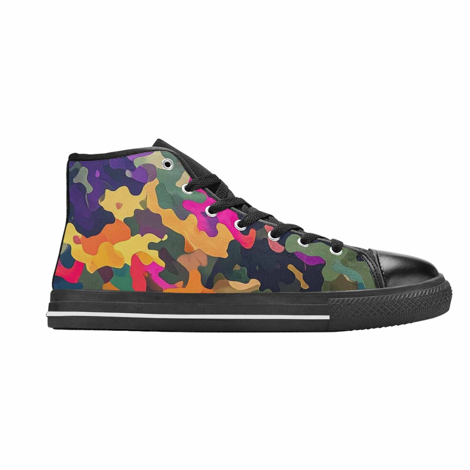 WOMEN'S Military Camouflage Blotch High Top Canvas Aesthetic Custom Sneakers