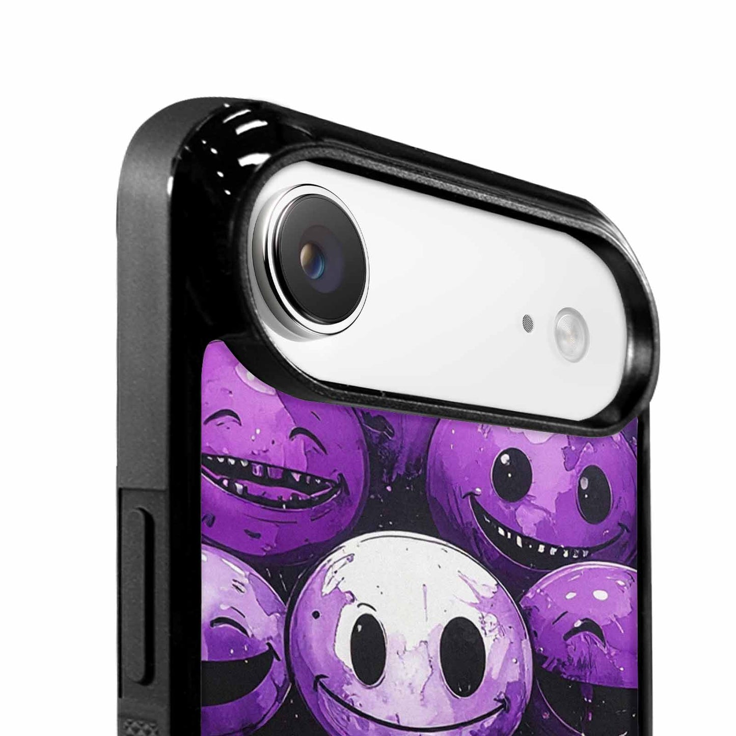 iPhone 17 Air Case — Black Purple Ink Melting Moon Original, Customized Protective Case