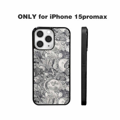 iPhone 15 Pro Max Case — Wolves Everywhere Collage Overlap Small Wolf, Custom Art Phone Cover