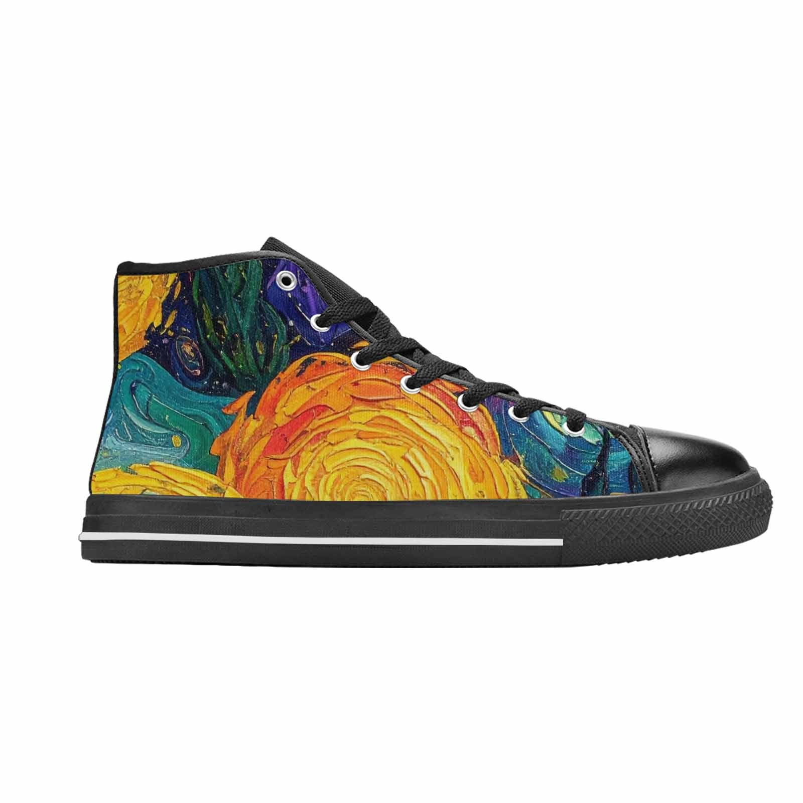 MEN'S Blend All Versions High Top Canvas Vibrant Chaos Custom Shoes