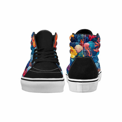 MEN'S Fish Scale Coral High Top Canvas Vivid Custom Shoes