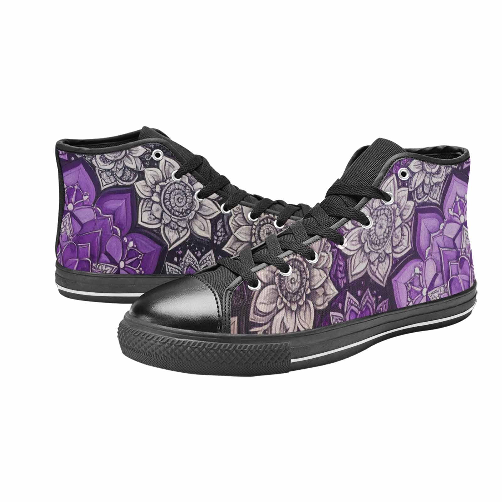 WOMEN'S Mandala High Top Canvas Grunge Custom Sneakers