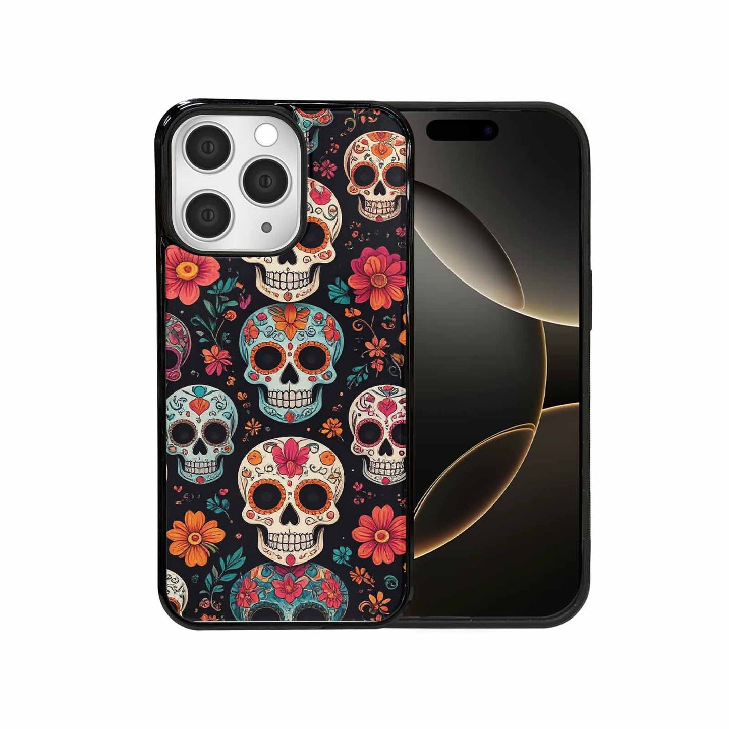 iPhone 15 Pro Max Case — Dia De Los Muertos Sugar Skull, Custom Designed Case Cover