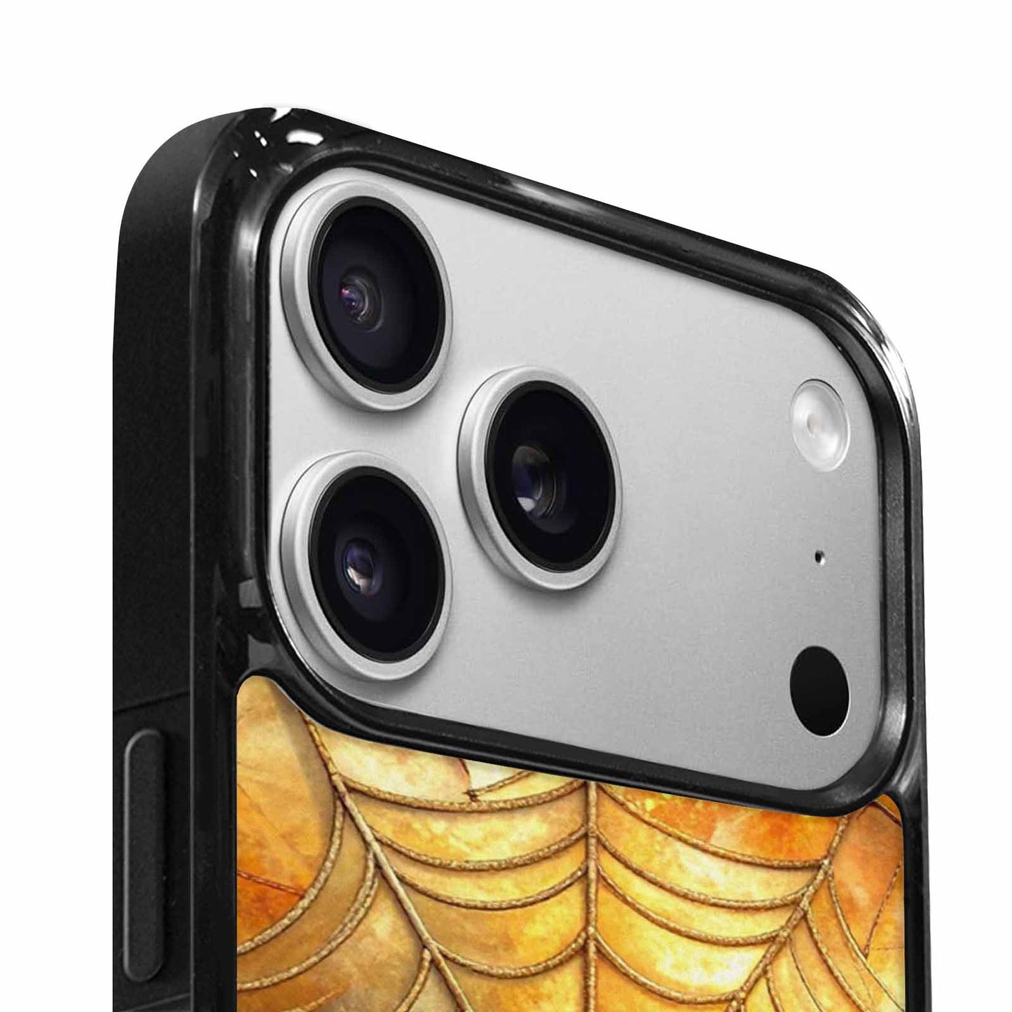 iPhone 17 Pro Case — Foil Thanksgiving Spider Web Original Art, Original Design Phone Case