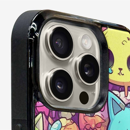 iPhone 15 Pro Max Case — Pastel Gore Cat Character Pattern Hundreds, Customized Protective Case