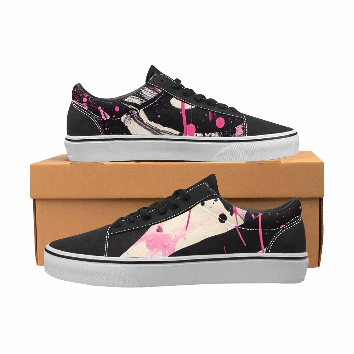 WOMEN'S Zebra Stripe Burst Lace-Up Canvas Vivid Custom Sneakers