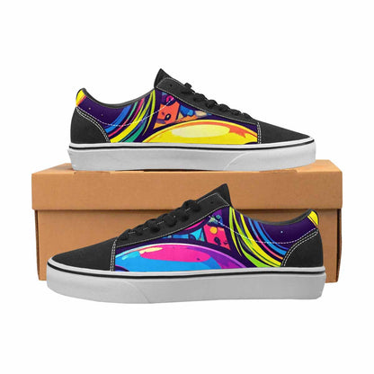 MEN'S Alien Ufo Cartoon Canvas Lace-Up Wallpaper Art Custom Sneakers