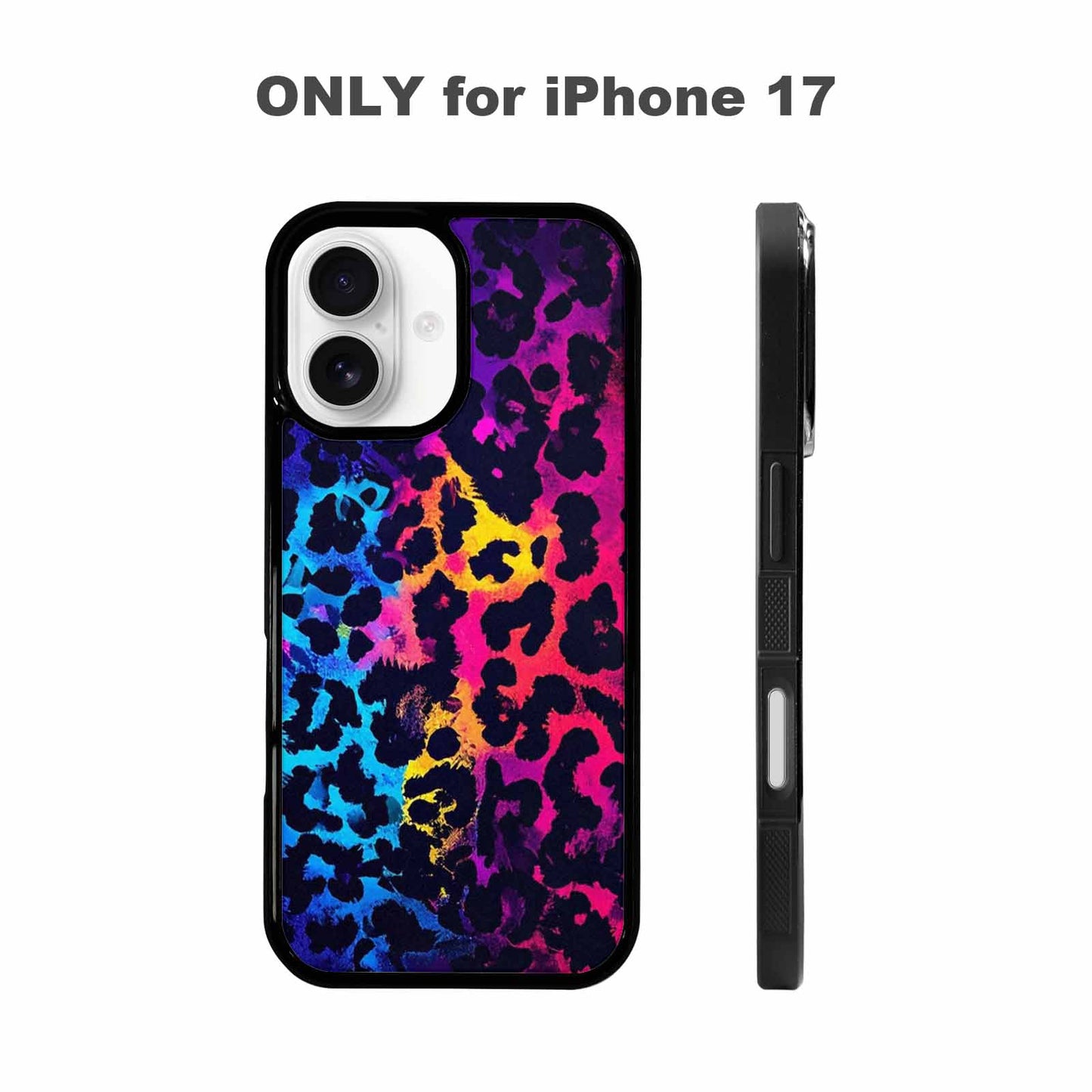 iPhone 17 Case — Leopard Print Neon Seamless Animal Print, Custom Art Phone Cover