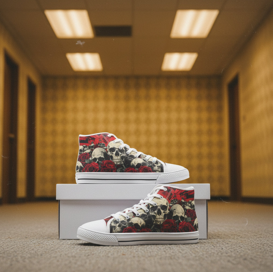 UNISEX Skull Art Custom Sneakers | Freaky Shoes®