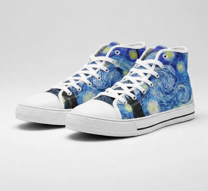 UNISEX Starry Night (Print 3) Custom Sneakers 2 | Freaky Shoes®