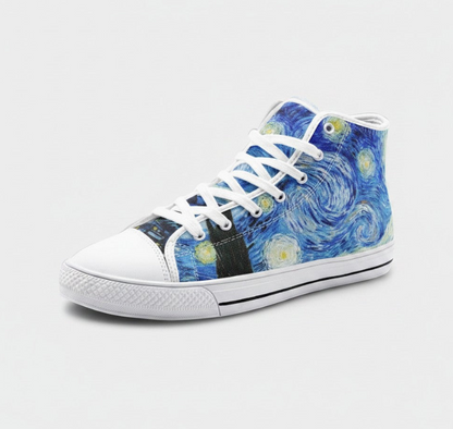 UNISEX Starry Night (Print 3) Custom Sneakers 2 | Freaky Shoes®