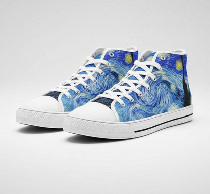 UNISEX Starry Night Art (Print 2 Custom Sneakers | Freaky Shoes®