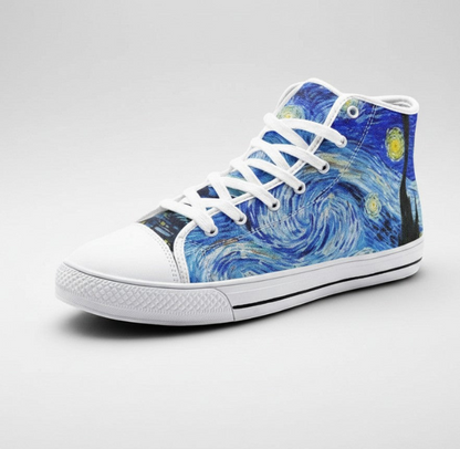 UNISEX Starry Night Art (Print 2 Custom Sneakers | Freaky Shoes®