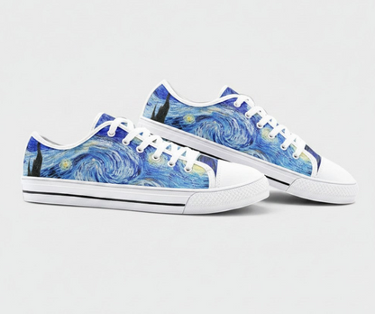 UNISEX Starry Night (Print 2) Custom Sneakers 2 | Freaky Shoes®