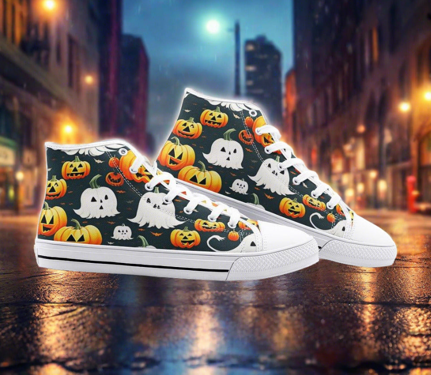 UNISEX Halloween Art (Print 5) Custom Sneakers | Freaky Shoes®