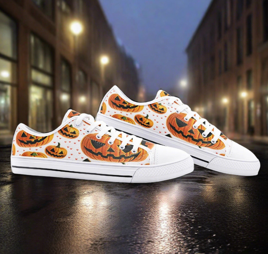 UNISEX Halloween Art (Print 3) Custom Sneakers 2 | Freaky Shoes®