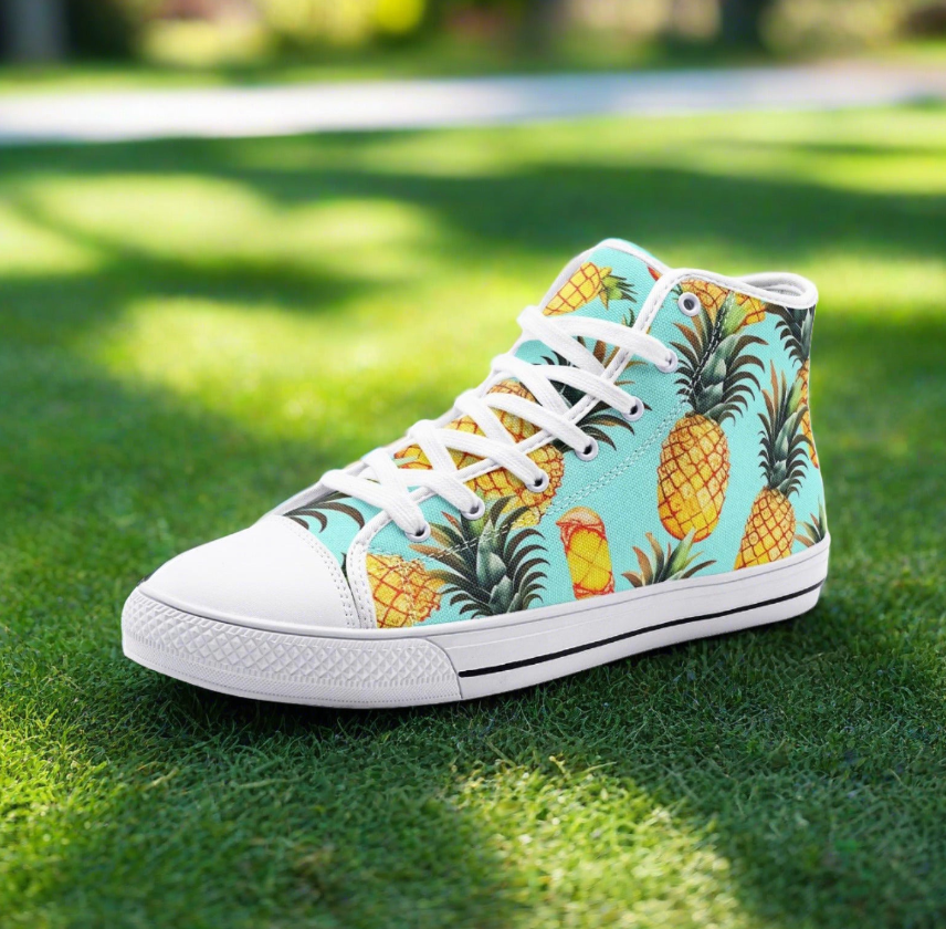 UNISEX Rave Pineapples Please Custom Custom Sneakers | Freaky Shoes®