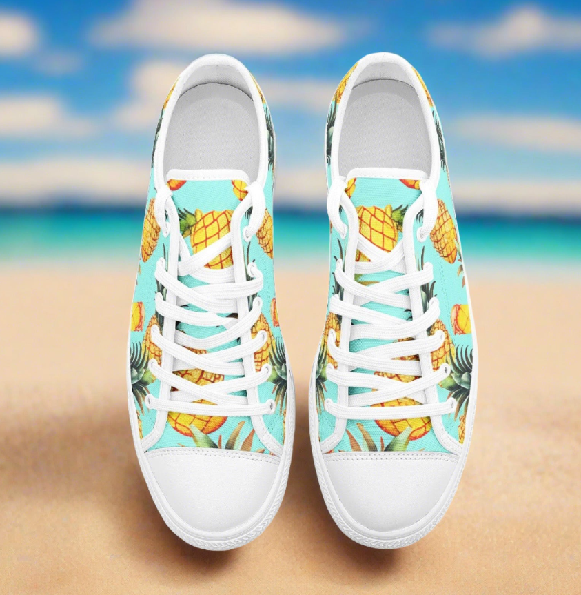 UNISEX Rave Pineapples Please Custom Sneakers | Freaky Shoes®