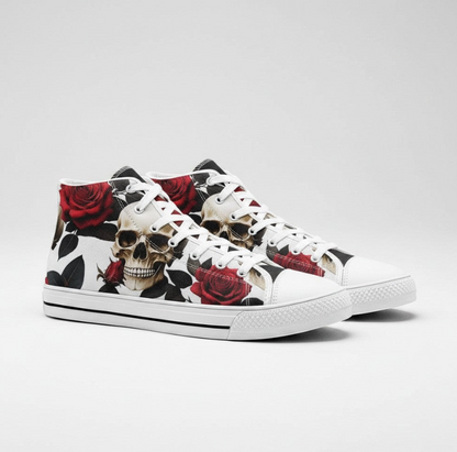UNISEX Skulls & Roses Custom Shoes Custom Sneakers | Freaky Shoes®