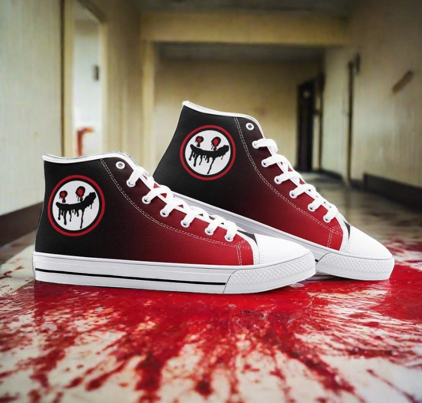 UNISEX Red Custom Sneakers | Freaky Shoes®