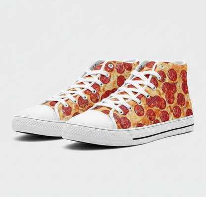 UNISEX Pepperoni Pizza Custom Sneakers | Freaky Shoes®
