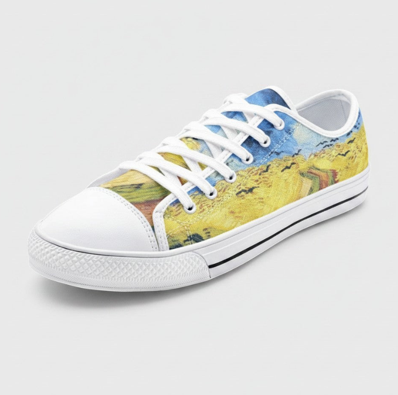 UNISEX Low "Wheatfield with Crows" b Custom Sneakers | Freaky Shoes®