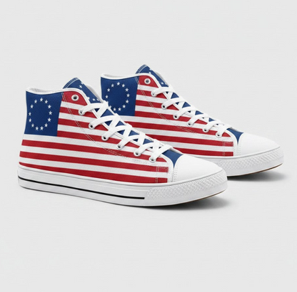 UNISEX Betsy Ross Flag Custom Sneakers | Freaky Shoes®