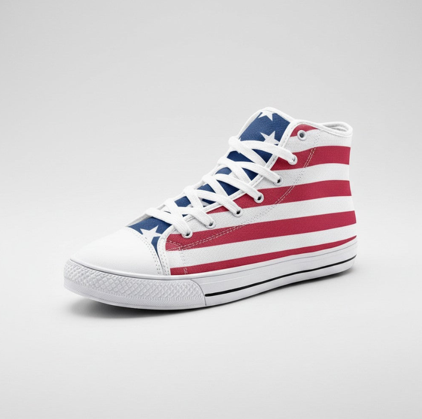 UNISEX Patriotic USA Flag Custom Sneakers | Freaky Shoes®