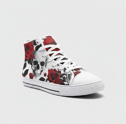UNISEX Skulls Roses (Print 1) Custom Sneakers 2 | Freaky Shoes®