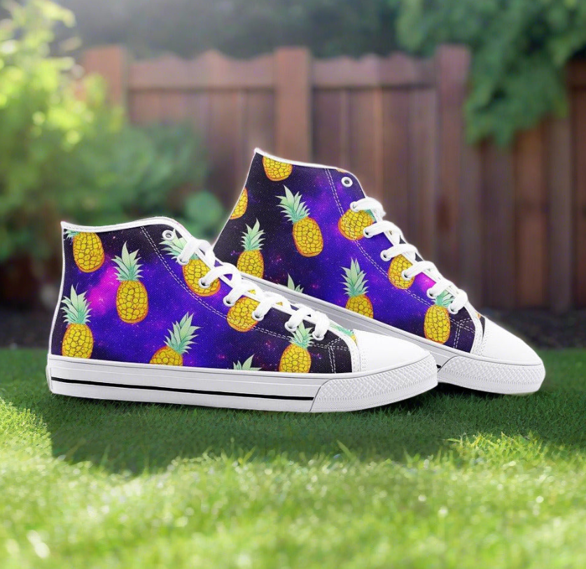 UNISEX Galaxy Pineapples Custom Sneakers | Freaky Shoes®