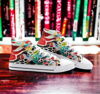 UNISEX Japanese Fish Art (Print Custom Sneakers | Freaky Shoes®