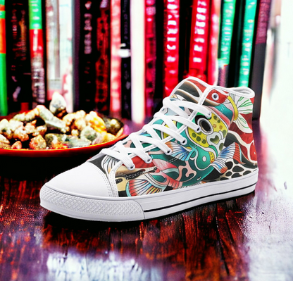 UNISEX Japanese Fish Art (Print Custom Sneakers | Freaky Shoes®
