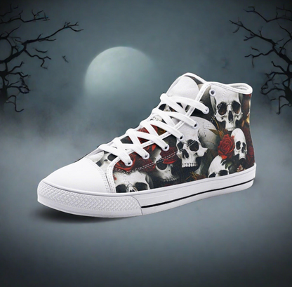UNISEX Rose Skulls Dark Custom Shoes Custom Sneakers | Freaky Shoes®