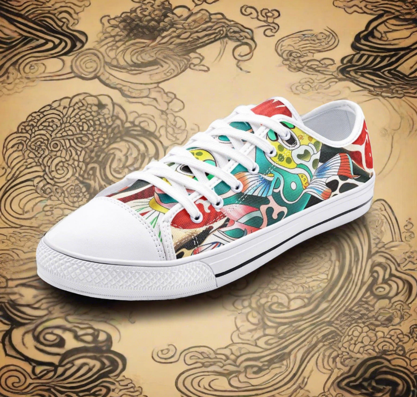 UNISEX Japanese Fish Art Custom Shoe Custom Sneakers | Freaky Shoes®