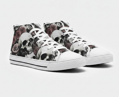 UNISEX Skull Roses Love Custom Sneakers | Freaky Shoes®