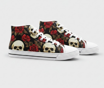 UNISEX Rose Skulls Custom Shoes Custom Sneakers | Freaky Shoes®