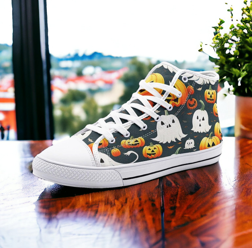 UNISEX Halloween Art (Print 1) Custom Sneakers 2 | Freaky Shoes®