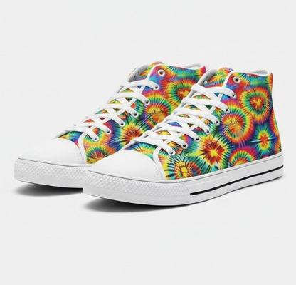 UNISEX Rainbow Tie Dye (Print 3) Custom Sneakers | Freaky Shoes®