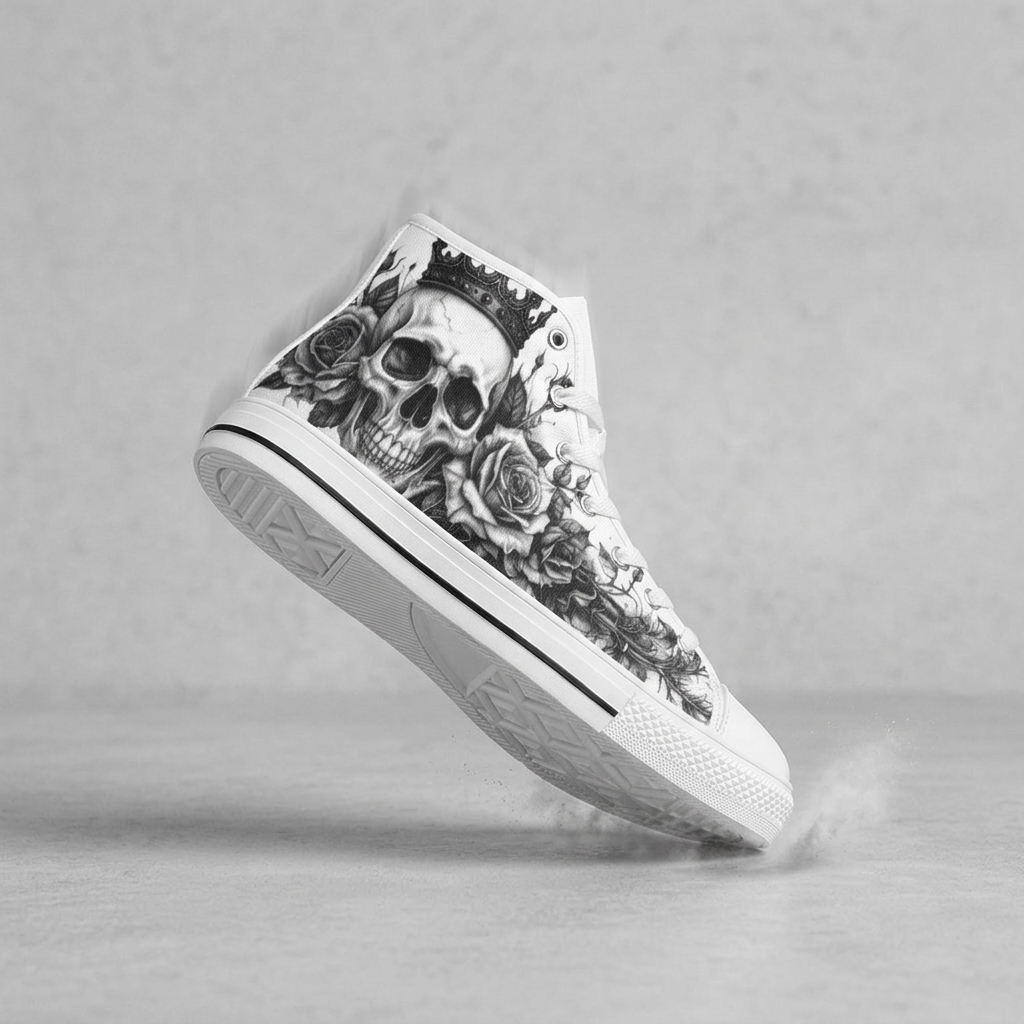MEN'S Dark Crown Skull Art | Freaky Shoes®