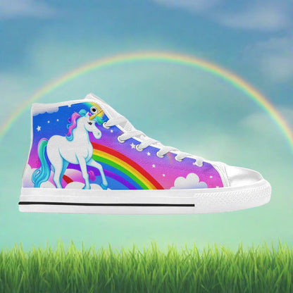 Butterfly Rainbow Green Emerald Wearable WOMEN Bold Art - Freaky Shoes | Custom Art Sneakers