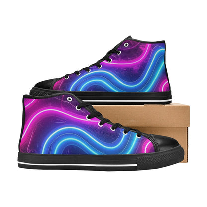 MEN'S 1980S Neon Cartoon Art High Top Canvas Cottagecore Shoes