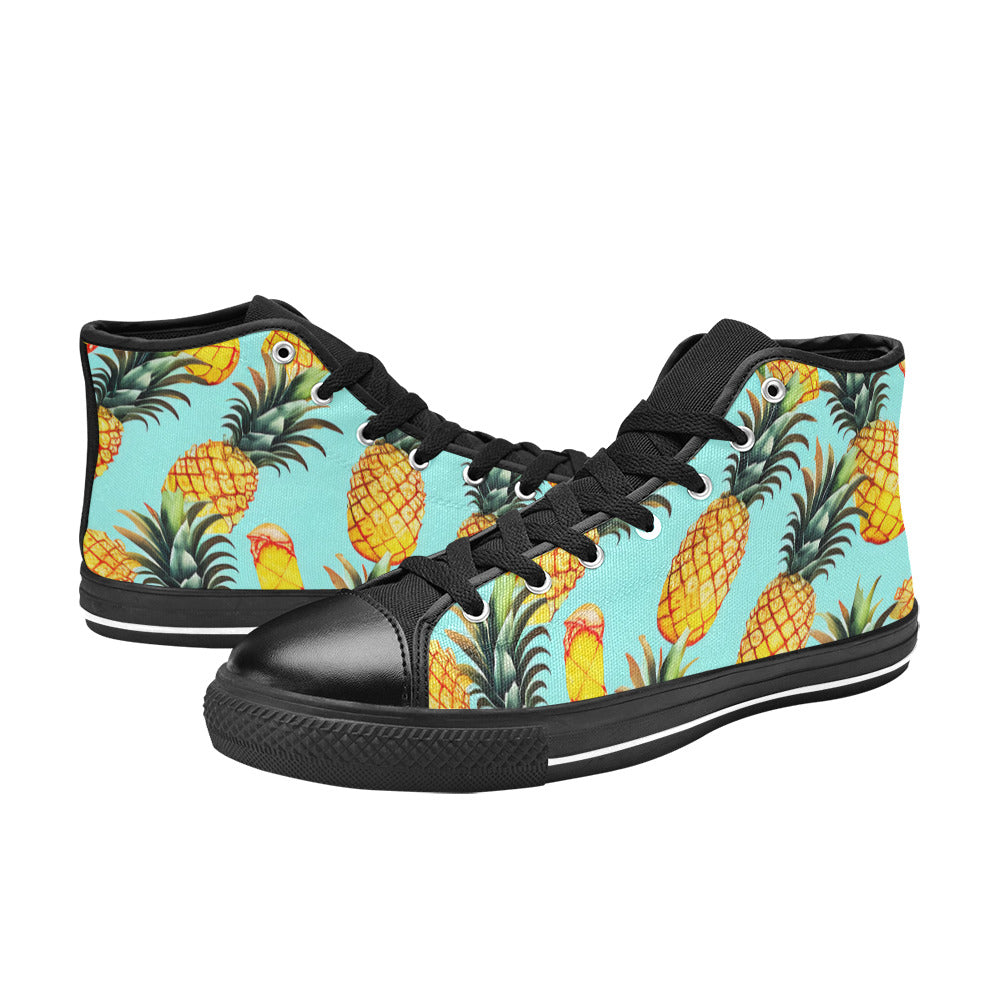 WOMEN'S Pineapples Please 5 High Top Canvas Vibrant Chaos Sneakers