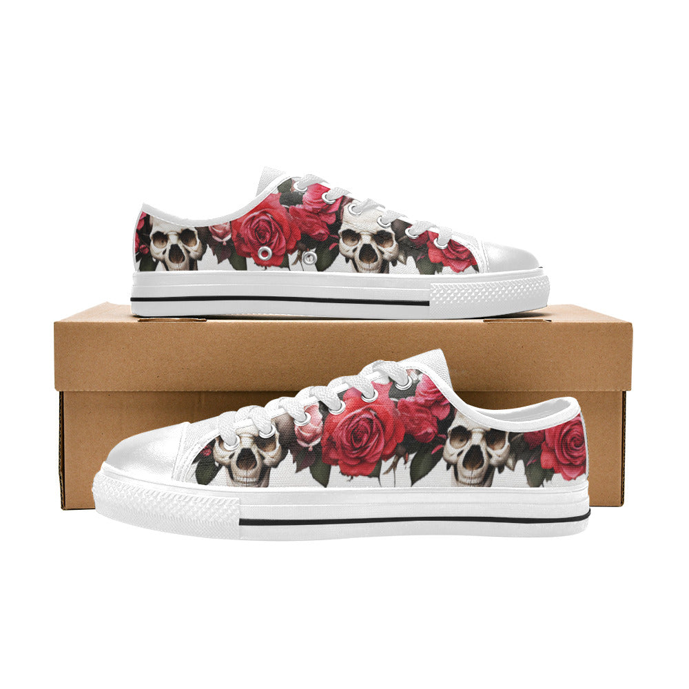 MEN'S Skulls Roses Deluxe 13 Canvas Dark Academia Shoes
