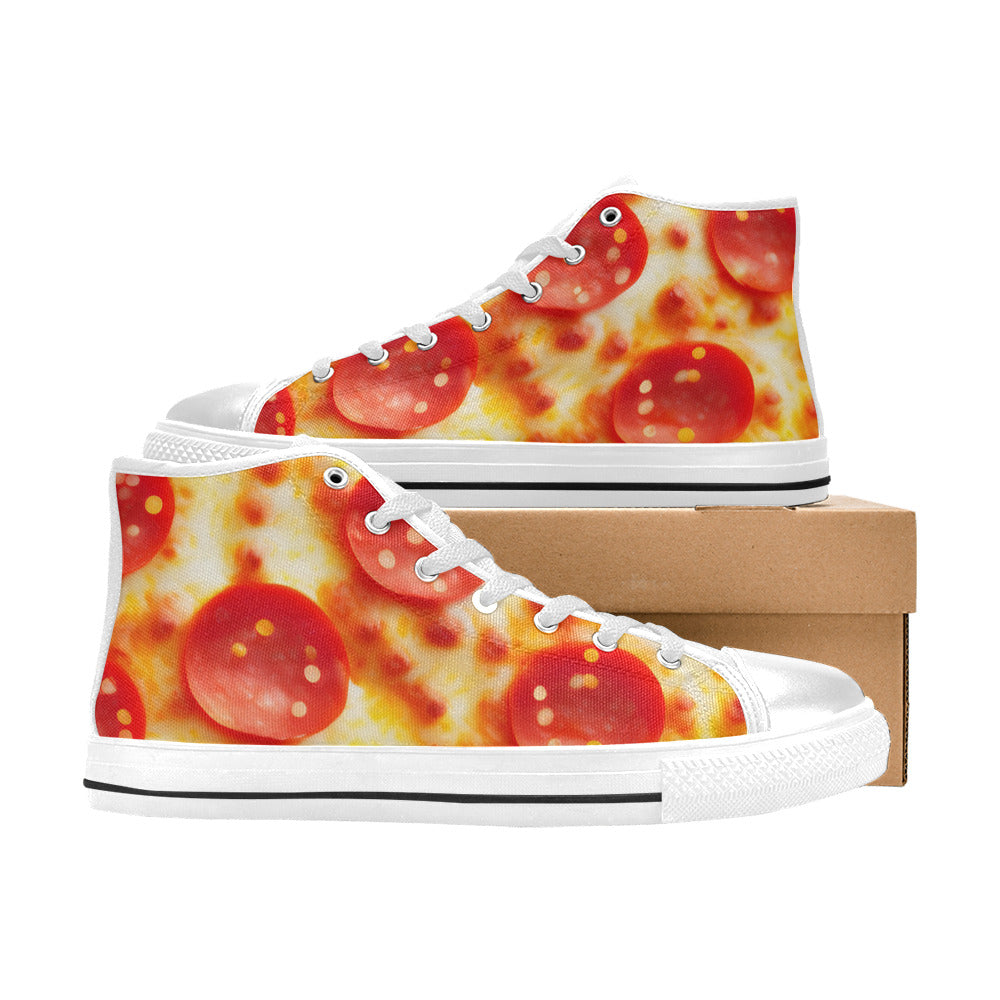 MEN'S Cc Pepperoni Pizza Cheese High Top Canvas Aesthetic Sneakers